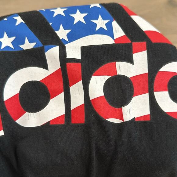 ADIDAS Black Cotton USA Golf Short Sleeve Crew Neck Tee Shirt T Top Size Small - Picture 9 of 10